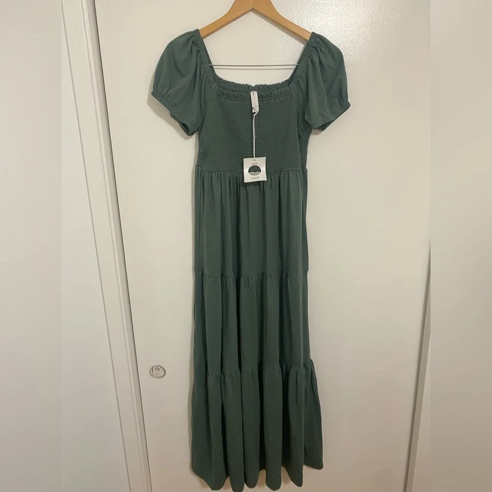 Daily Practice By Anthropologie Tiered Maxi Dress In Green - Picture 3 of 7